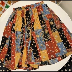BNWOT Patchwork Pleated Midi Skirt